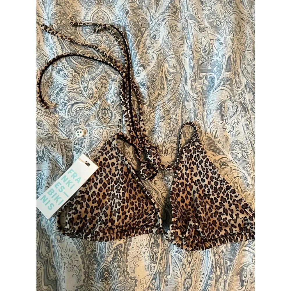 NWT Frankie’s Bikinis Leopard Print Bikini Set Size M 🐆✨
